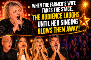 😱 Everyone Laughed at the Farmer’s Wife… Until She Sang One Note and Silenced the Entire Room! 🔥😭